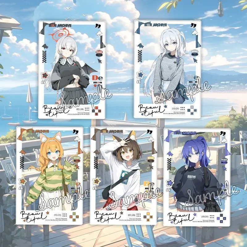 Tarjeta Coleccionable Acrílica Transparente con Diseño de Anime Kawaii Blue Archive, Hayase Yūka y Kuda Izuna, Accesorios para Fotos, Regalo de Cumpleaños