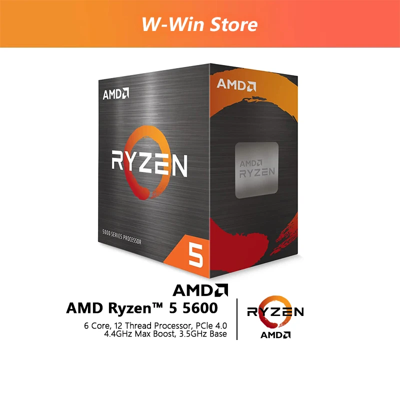 New AMD Ryzen 5 5600 R5 5600 3.5GHz 6-Core 12-Thread CPU Processor 7NM 65W L3=32M 100-000000927 Socket  AM4 Origin Box With Fan