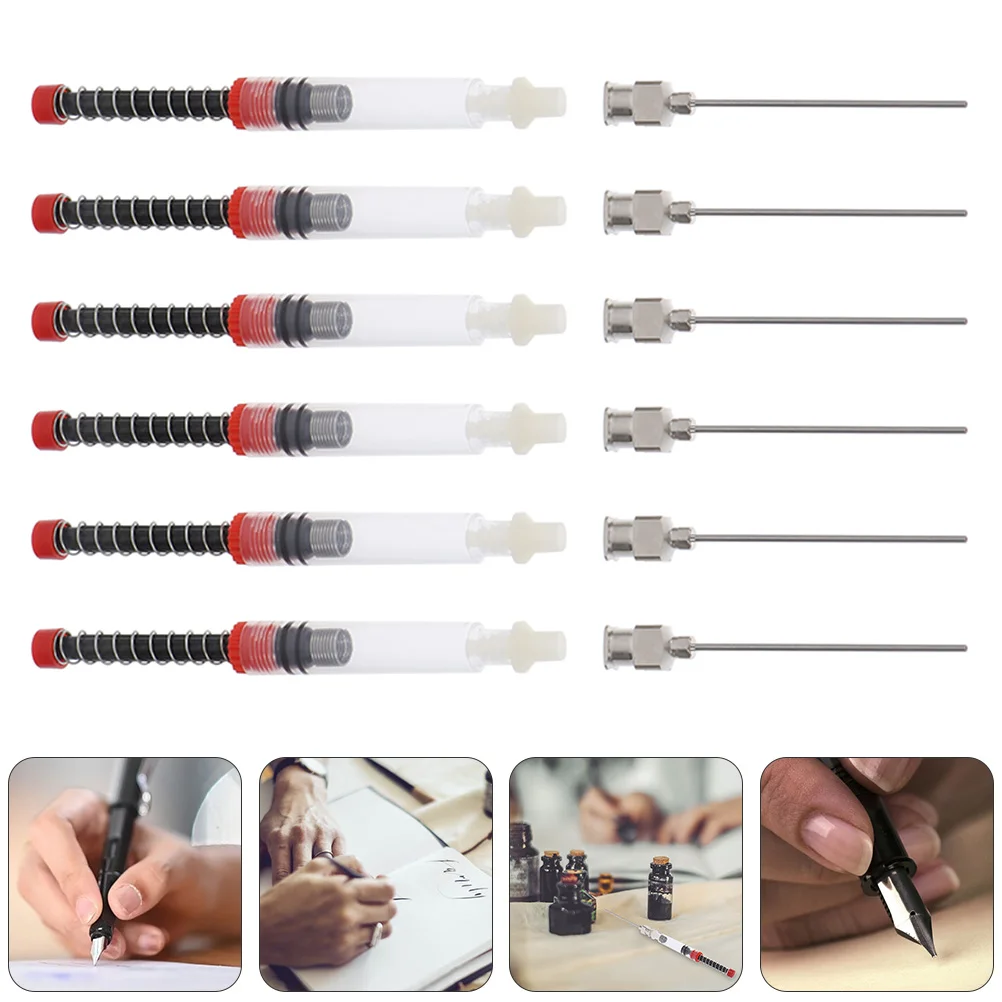 9pcs Fountain Pen Ink Absorber Refill Tool Lightweight Compact Plastic Mechanism Dropper School Supplies Writing Instruments