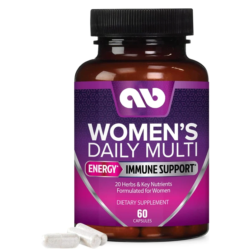 

Female multivitamin, supports energy and immune health, daily multi vitamin gluten free non GMO supplement, 60 capsules