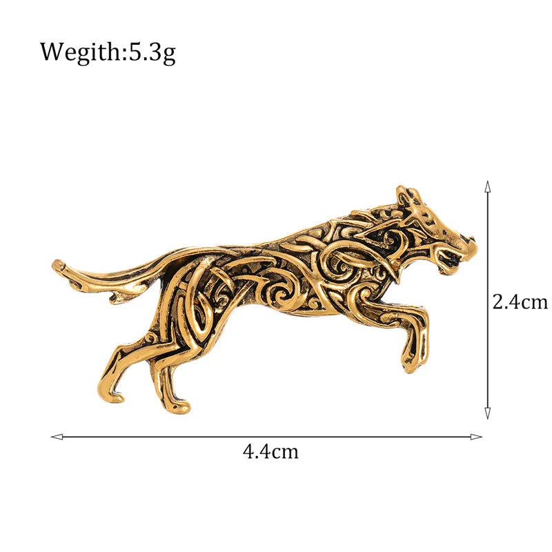 Retro and domineering men\'s wolf head brooch made of old electroplated alloy suit jacket with personalized animal wolf pins