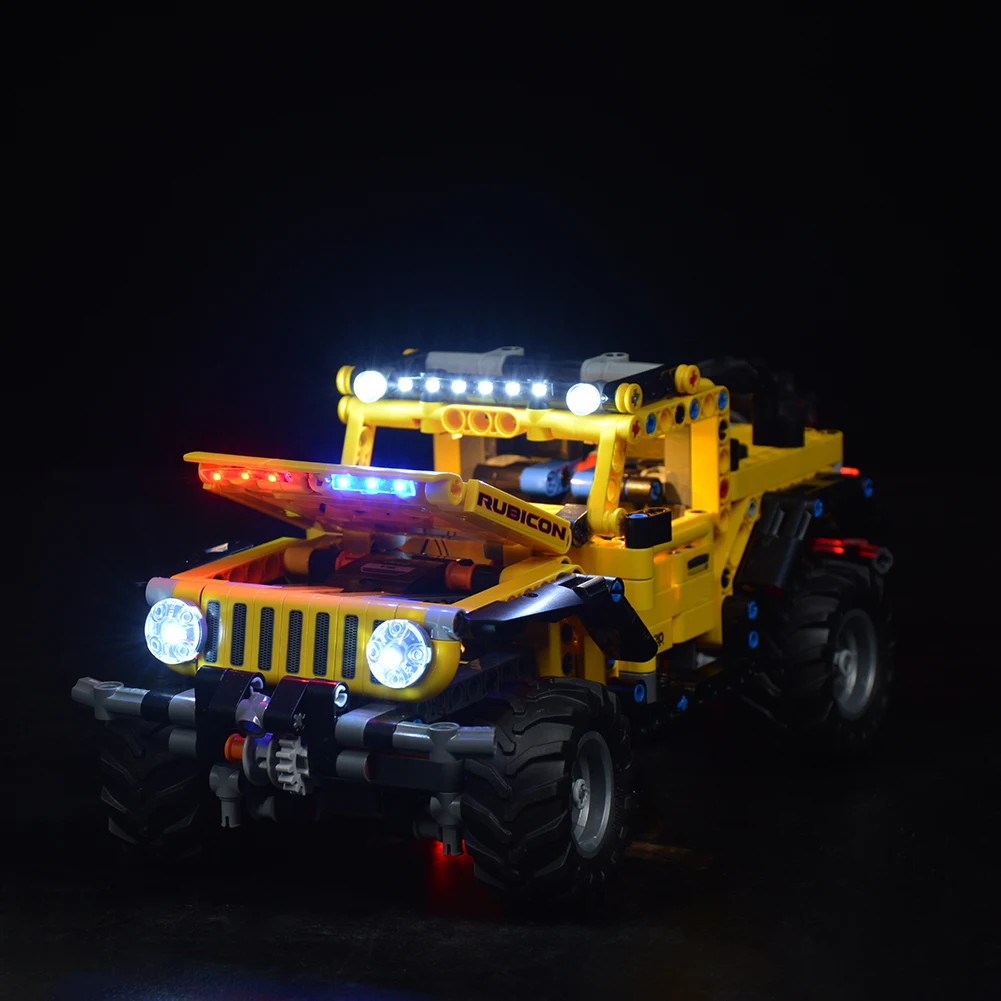 Easylite conjunto de luz led para 42122 técnica jeep wrangler diy brinquedos blocos tijolos apenas kit iluminação não incluem modelo