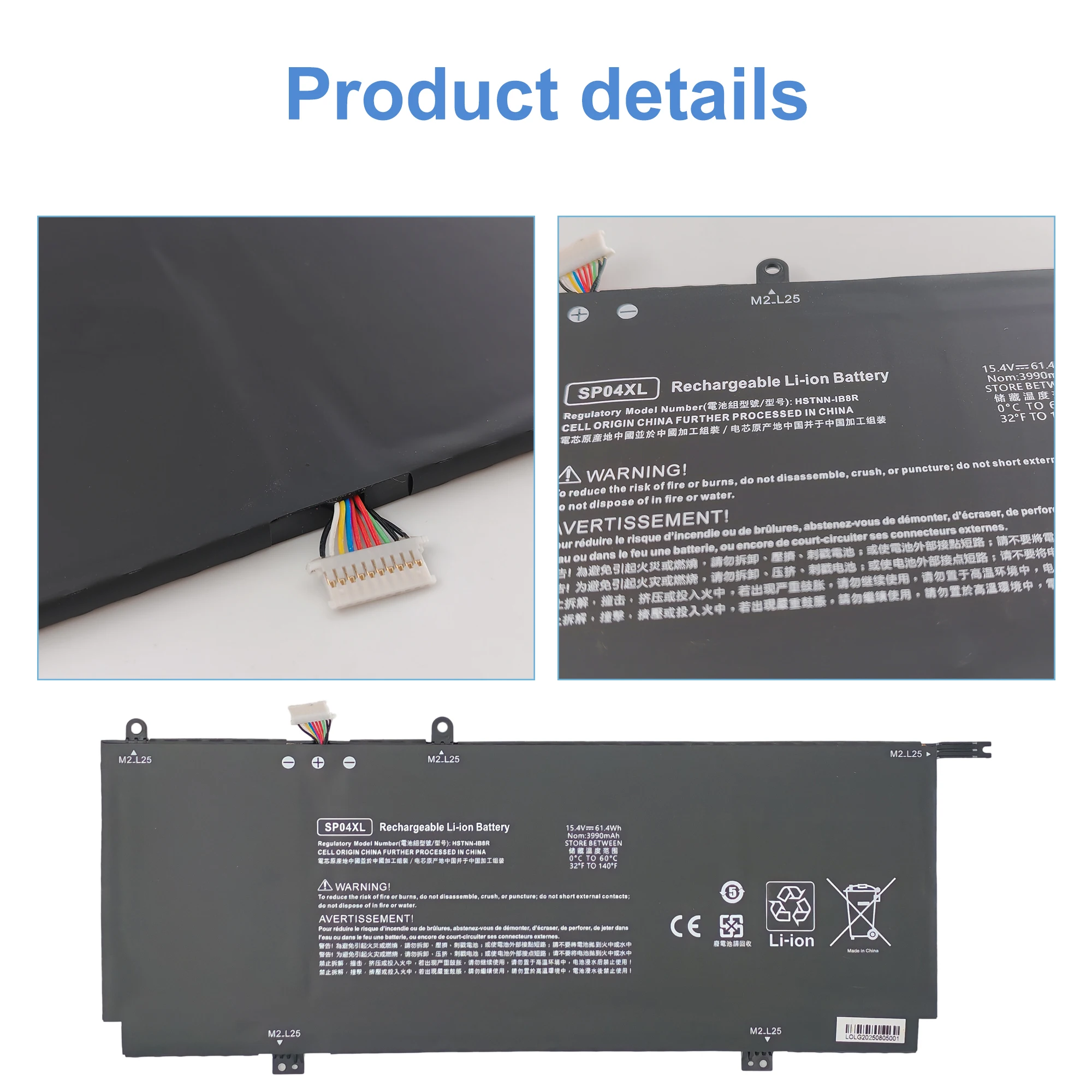 uni*　1204040 Bateria SP04XL L28764-005 para HP Spectre X360 conversível 13
