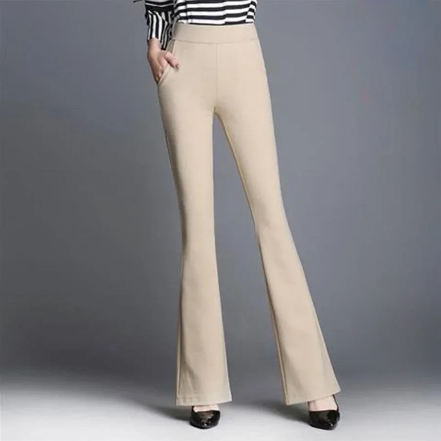 

Woman Trousers Solid All Medium New in Vintage Quality Outfits Harajuku One Size High Waist Flare Pants for Women Autumn Winter