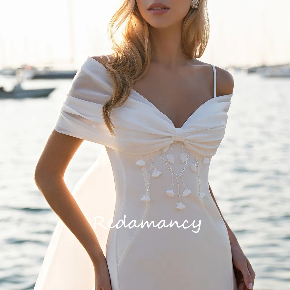 Redamancy-Robe de Mariée Sirène en Satin pour Femme, Simple, en Forme de Cœur, avec des Appliques, Slim, Éducative, 2024