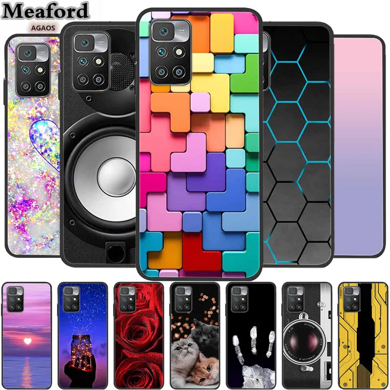 For Xiaomi Redmi 10 Case Luxury Silicone TPU Soft Phone Cover Cases for Xiaomi Redmi Note 11 4G Redmi10 Protective Lovely Funda