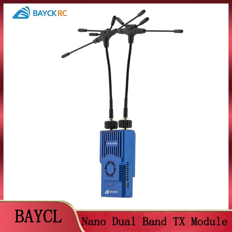 

Двухдиапазонный модуль BAYCK Nano TX: 915 МГц/2,4 ГГц ELRS 1 Вт RF, двойная/одинарная антенна, встроенный охлаждающий вентилятор для RC FPV Drone