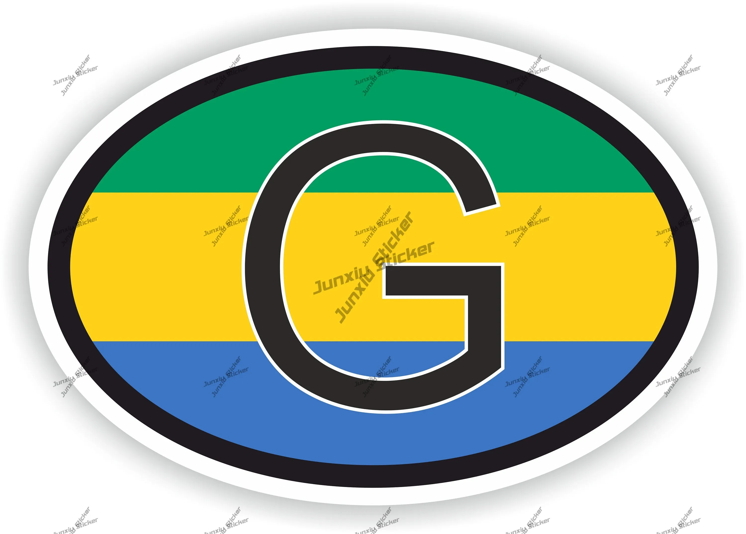 

Gabon Country Code G Flag Oval Sticker Pvc Boat Accessories Style For Car Stickers Decals Funny Decoration Occlusion Scratch