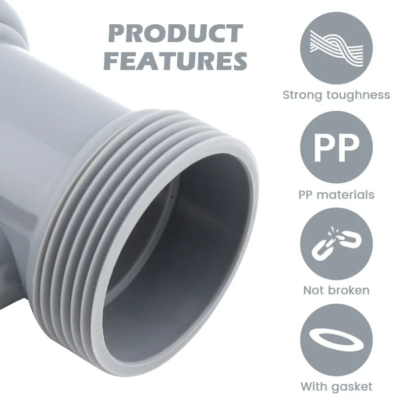 Kitchen Sink Drain Pipe Wye Adapter Y-Shaped Basin Sewer Branch Connector Female To Male Thread Connector Fitting Accessories