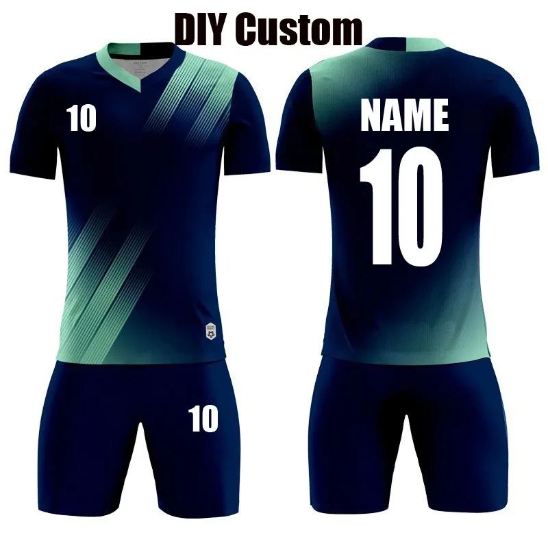 Kids Adult Custom Soccer Jersey Set Men Football Uniform Child Kit Football Shirt Shorts Boys Soccer Training Suit Sports