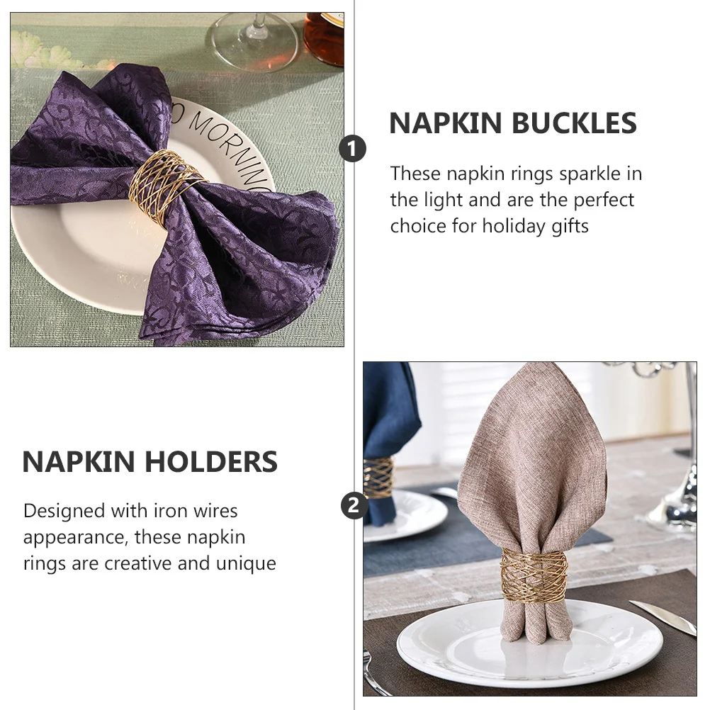 

6pcs Buckles Rings Golden Metal Holders For Holiday Creative Buckle Party Napkin Ring Table Decoration Napkin Buckles