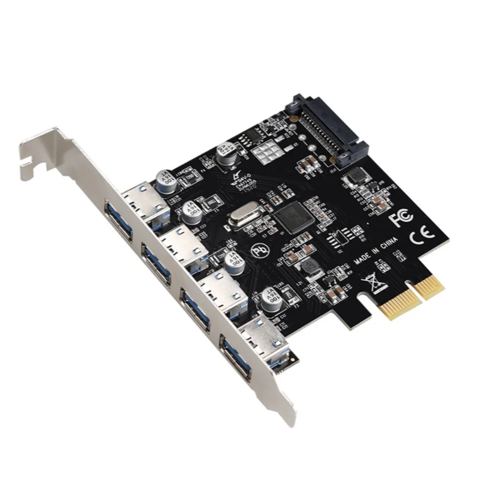 Chip Fresco FL1100 USB 3.0 PCI-E Expansion Card Adapter PCI-E USB 3.0 4 port HUB Controller Card for Windows Vista PC Laptop