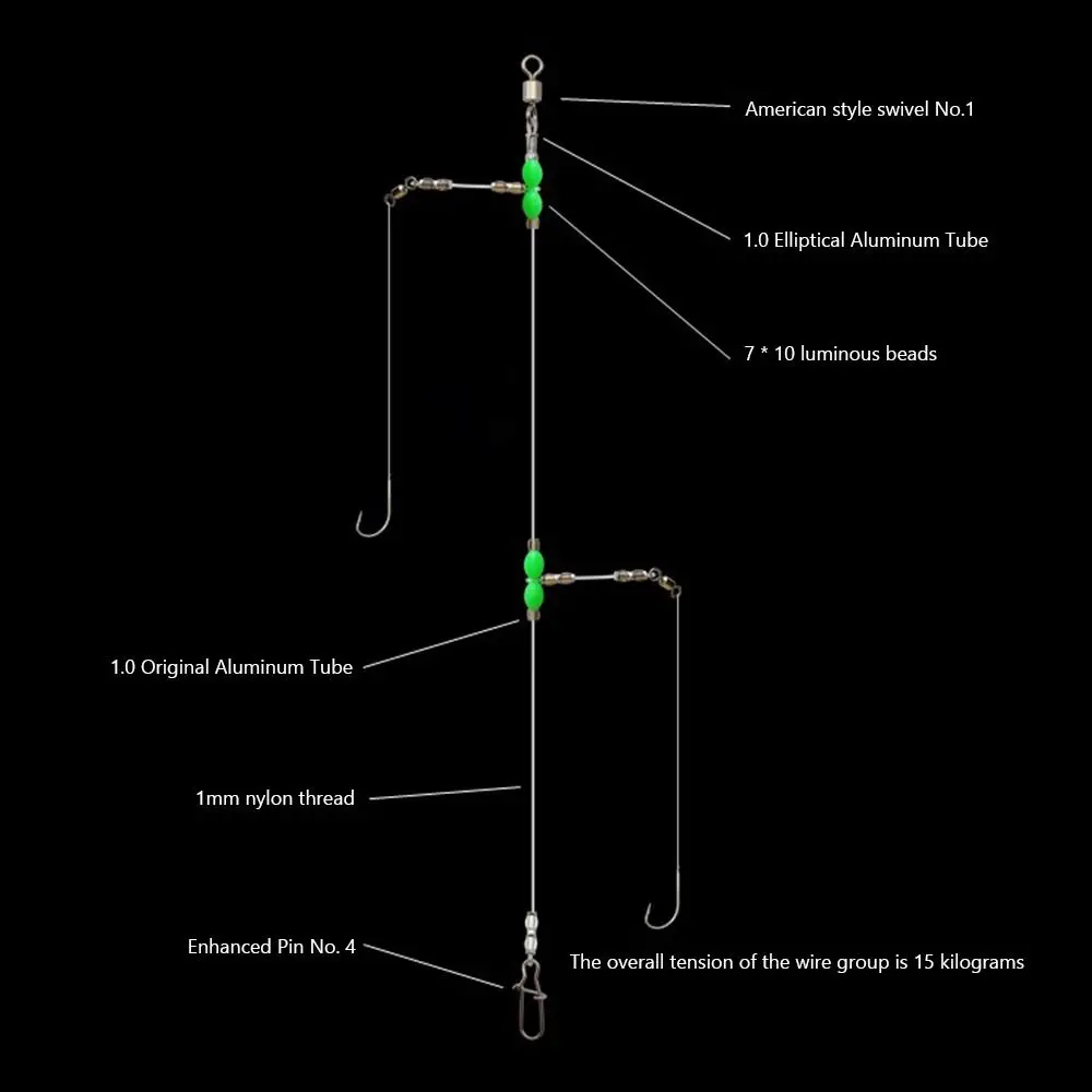 5pcs Fishing Leader Fishing Leader Line Swivels Snaps Connecting strut 360 Degree Rotating Fishing Tackles Pipe Balance Bracket