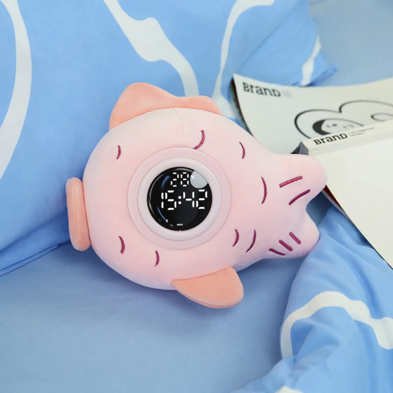 

Big Eye Fish Plush Alarm Clock Light Long-Lasting Endurance Soft Light Sleeping with Mute Cartoon Alarm Clock Small Night Lamp