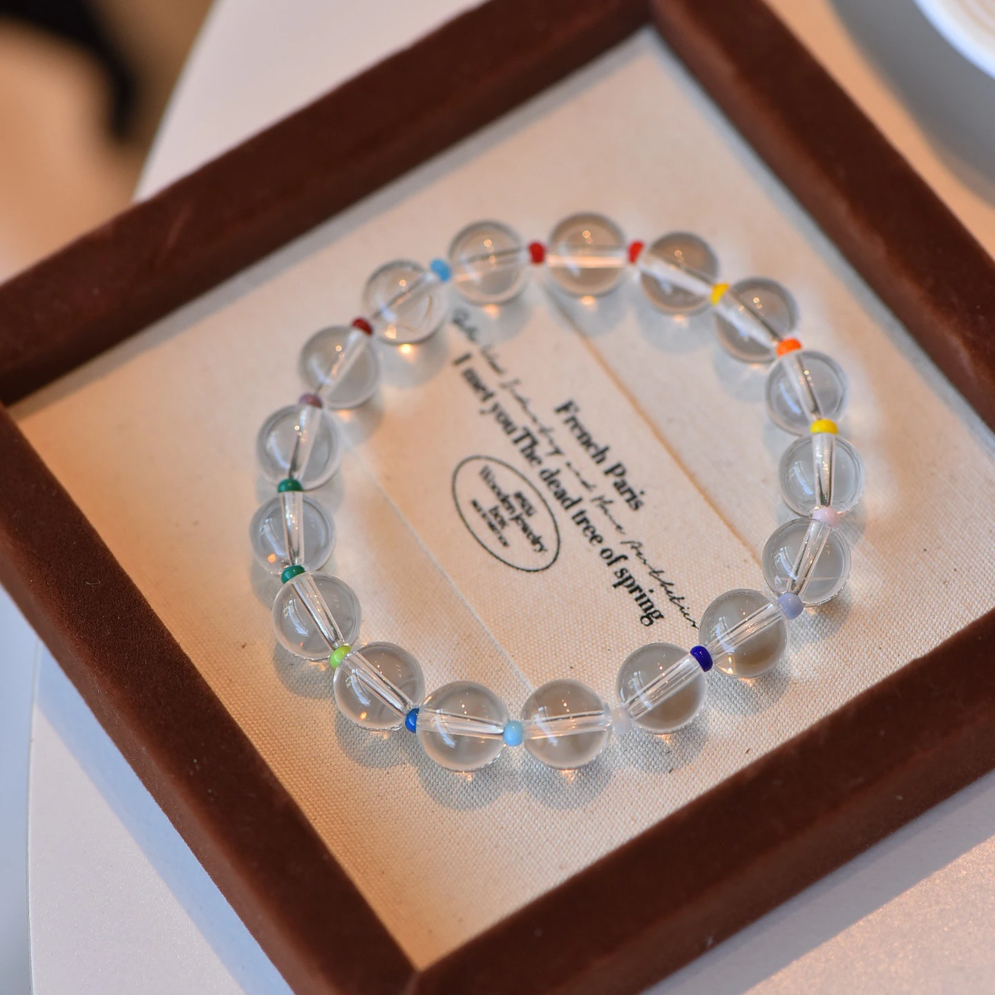 1 Pc Fengbaowu Natural Dopamine Color Clear Rock Quartz Bracelet Necklace Round Beads Crystal Reiki Healing Stone Jewelry Gift