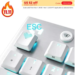 Heart Shaped White Keycaps For Logitech Gaming Keyboards G915 913 G815 813 Mechanical Keyboard ESC Ctrl Backlit Key Cap