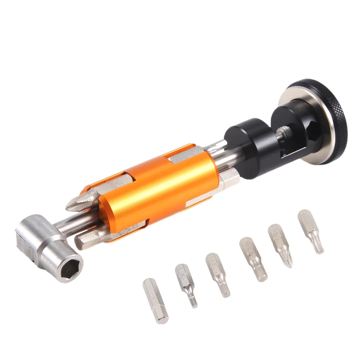 SRWRN الألومنيوم دراجة دراجة أداة إصلاح غير مرئية مجموعة متعددة المحمولة نسخة مطورة مسدس مفك T25 وجع ، أسود حار