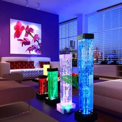 custom.party sensory changing color  square water bubble column light tubes luminous furniture