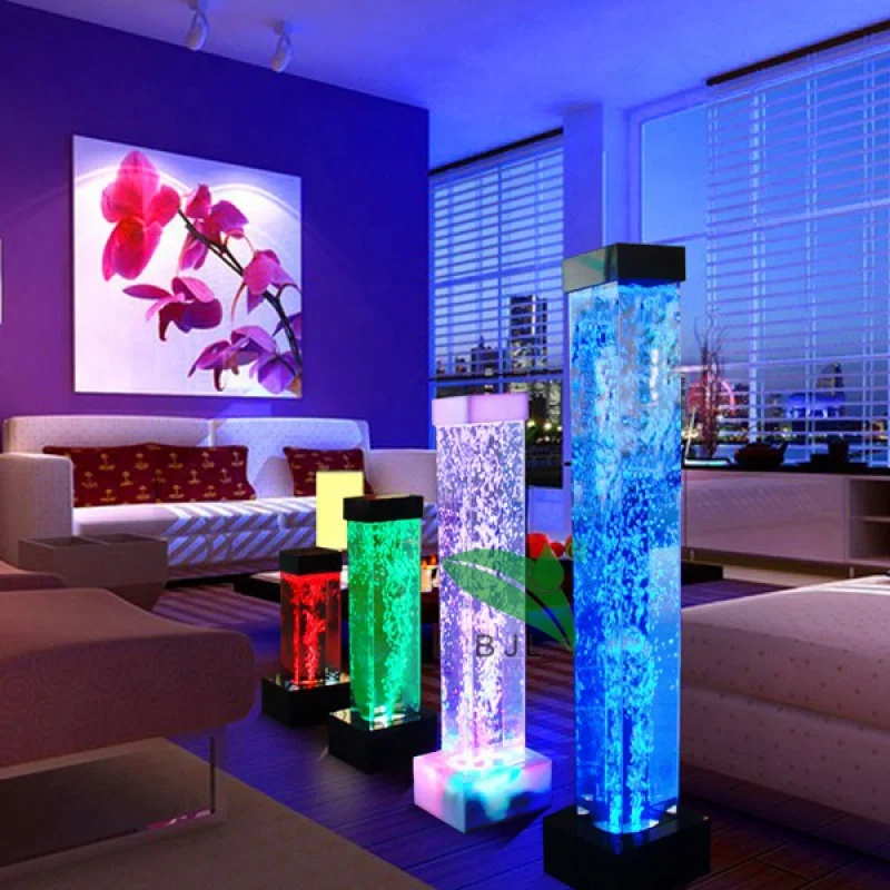 Custom. wedding decoration led light water bubble tubes column lamp