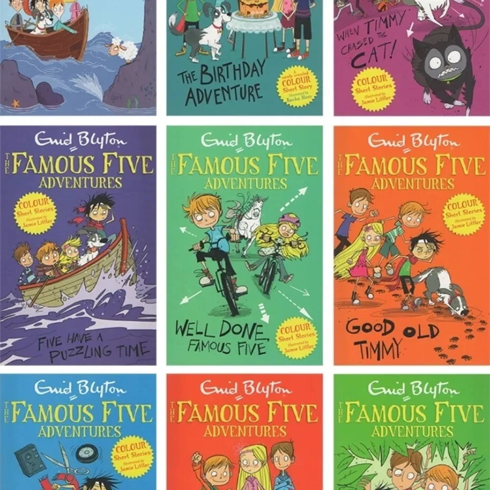 9 Books/Set Enid Blyton The Famous Five Adventures Collection Children English Picture Book Detective Stories