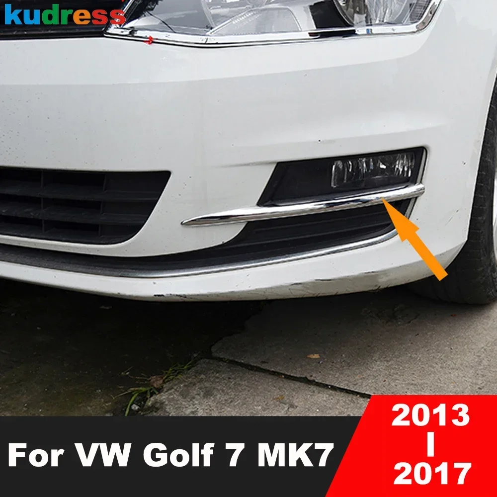 

Для Volkswagen VW Golf 7 MK7 2013 2014 2015 2016 2017 хромированная передняя противотуманная фара автомобиля, накладка на фару, полоса противотуманной фары, аксессуары