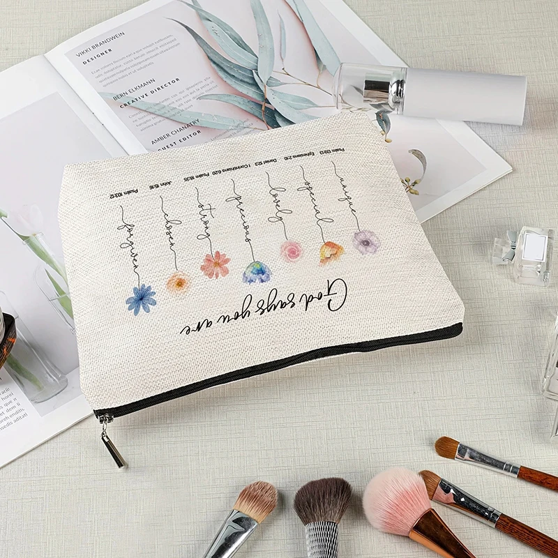 

God Says You Are Scripture Makeup Bag Christian Mom Gift: Inspirational Bible Verse Cosmetic Bag, Affirmations Gifts, Encouragem