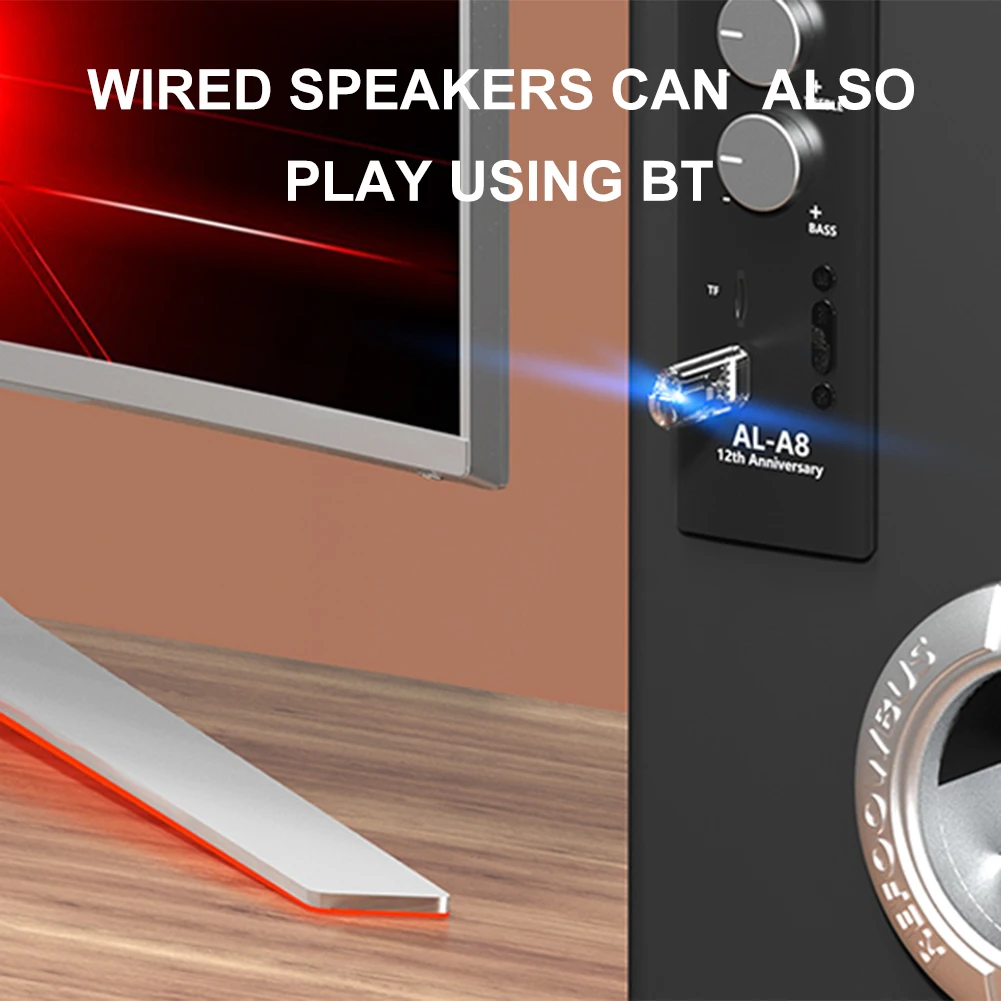

Разъем приемника USB-стабильный динамик Музыкальный приемник Bluetooth-совместимый легкий бесшумный сильный сигнал для компьютера ПК