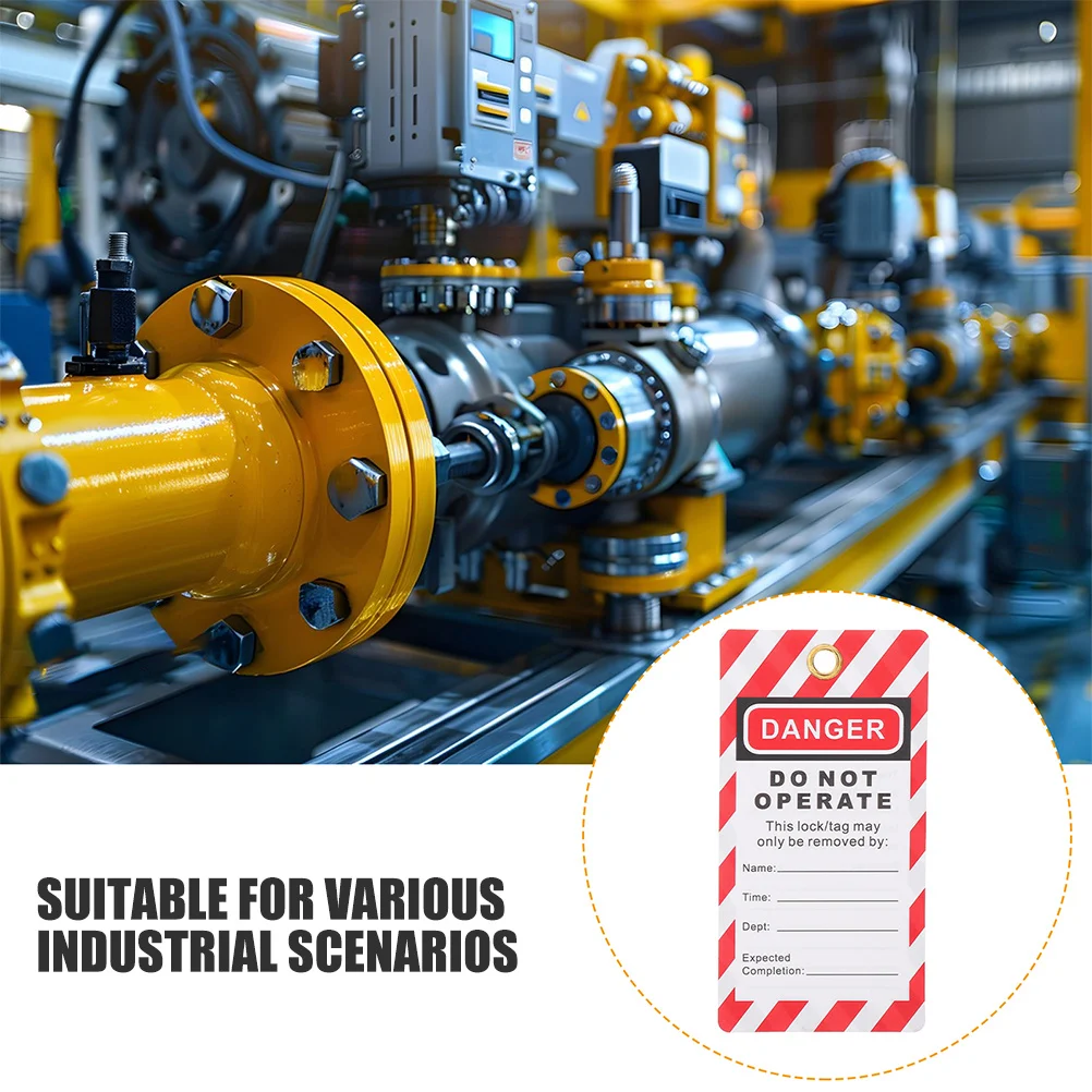 6Pcs Industrial Safety Warning Tags Lockout PVC Labels Do Not Operate Equipment Repair Warning Signs Factory Use