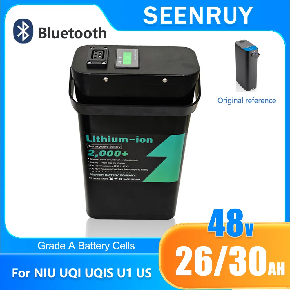 

NIU 48v 26Ah 30Ah Original replacement Lithium Ion Battery Pack Perfect For UQi UQis UM NIU Motorcycle with 5A Charger