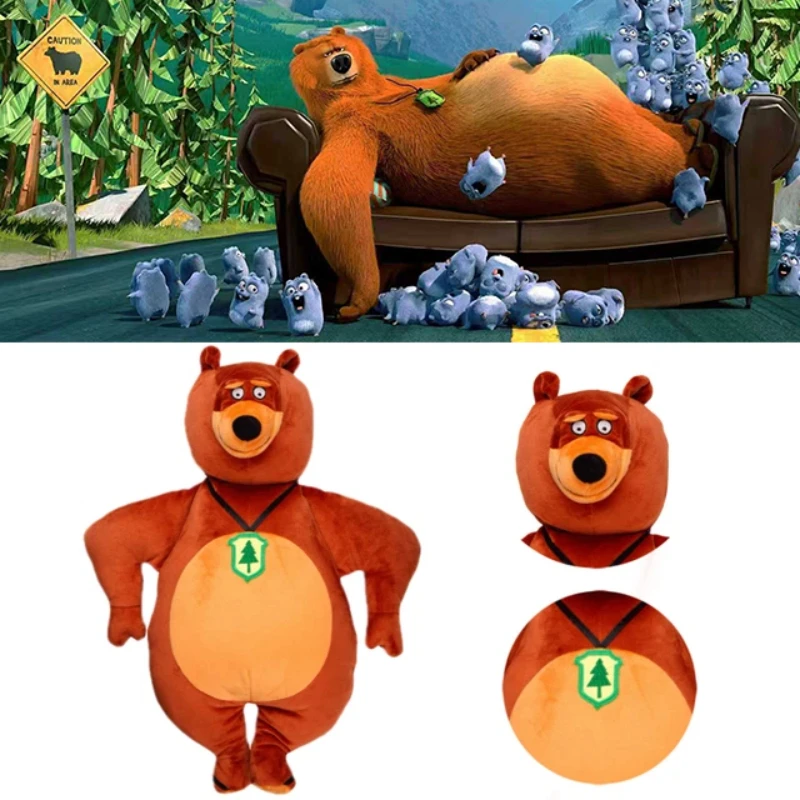 

2026 New Stock Grizzly Bears And Lemmings Plush Doll Cute Anime Plushie Soft Stuffed Cartoon Animal Toy Kids Birthday Gift