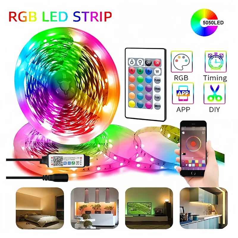 Bluetooth luzes de tira led controle app flexível rgb luzes led sincronização música 5v usb led fita tv backlight lâmpada para sala jogo decoração