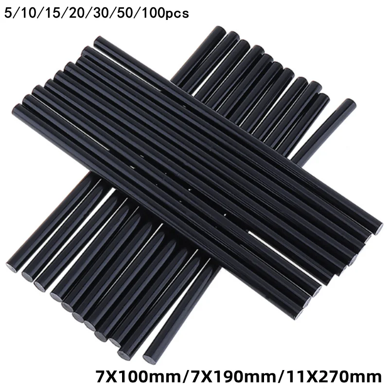 1/20pcs Car Hot Glue Stick Black Hot Melt Adhesive Glue Gun Silicone for Hot Gun 7mm /11mm for Kitchen Faucets Bathroom Items