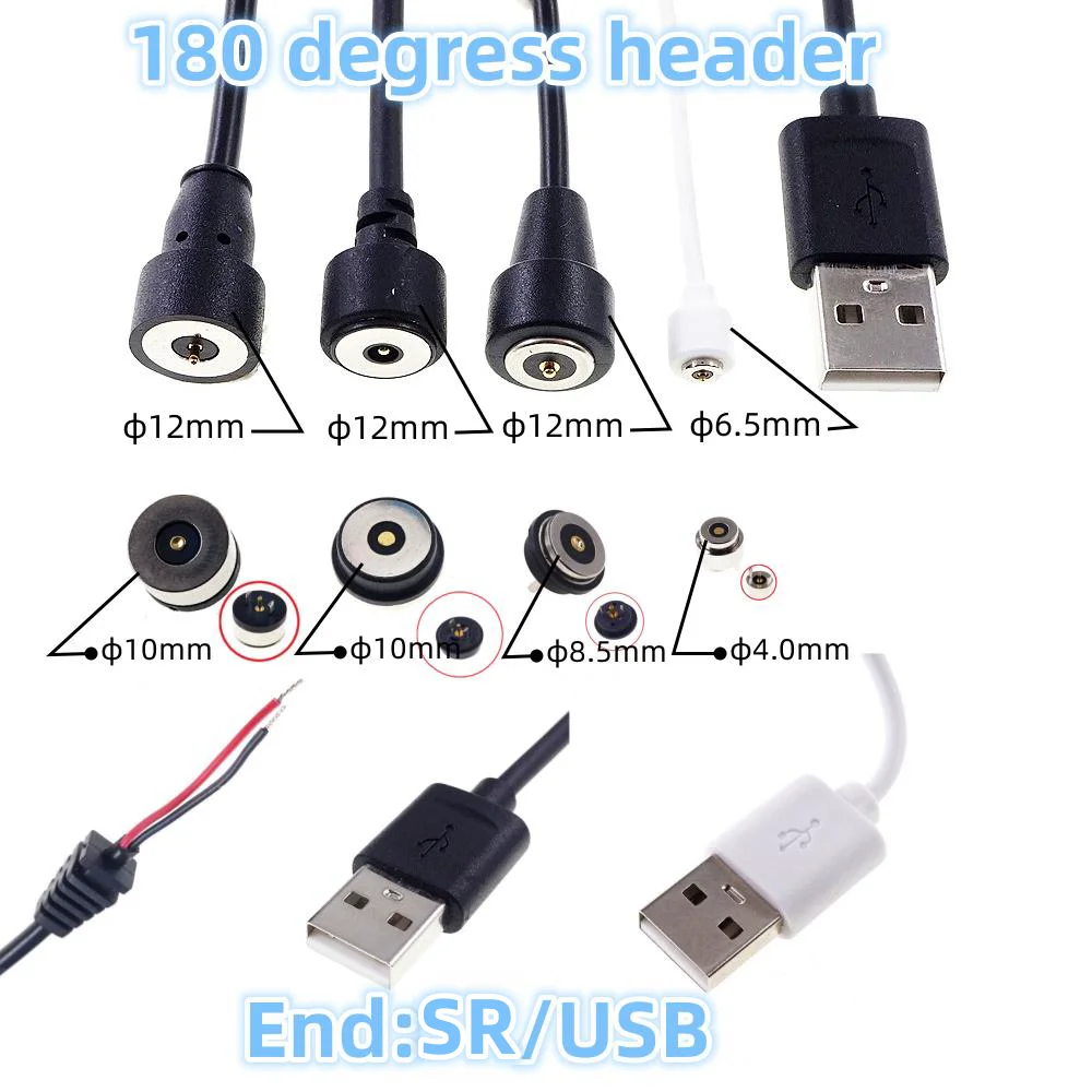 1 Set  4 5 6 7.5 8.5 10.0 MM Magnetic DC Smart Water Cup Charging Connector 2A High Current Strong Force LED Light Power Socket