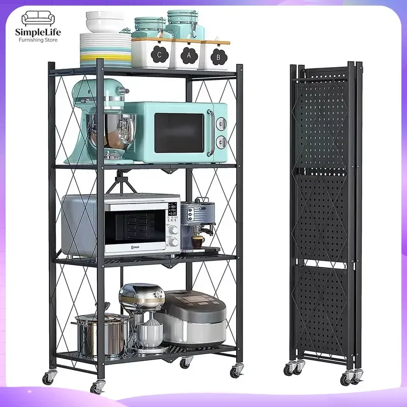 Multifunctional Collapsible Coat Rack with Shelf Storage Locking Casters Freestanding Clothes Hanger Stand for Home Store