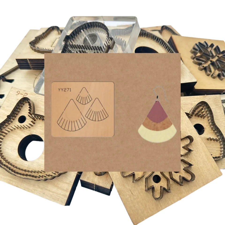 YY271 Tassel Earring Wooden Cutting Mold, Compatible with Most Manual Die Cut Machines