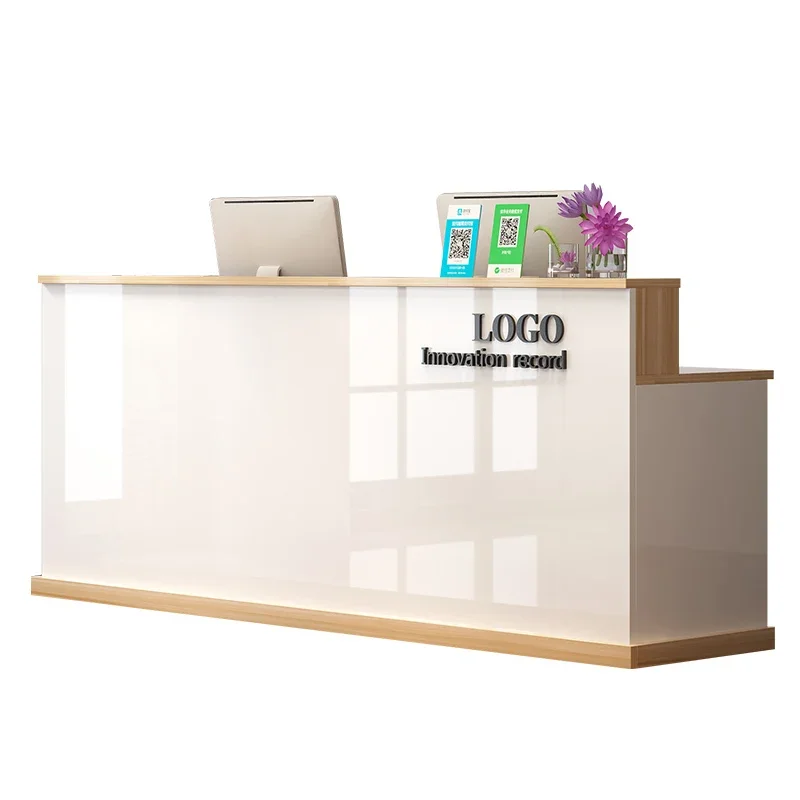 Shop Custom Reception Counter Salon Simple Glamour Luxury Reception Desk Unique Office Theke Empfang Negocio Furniture Office