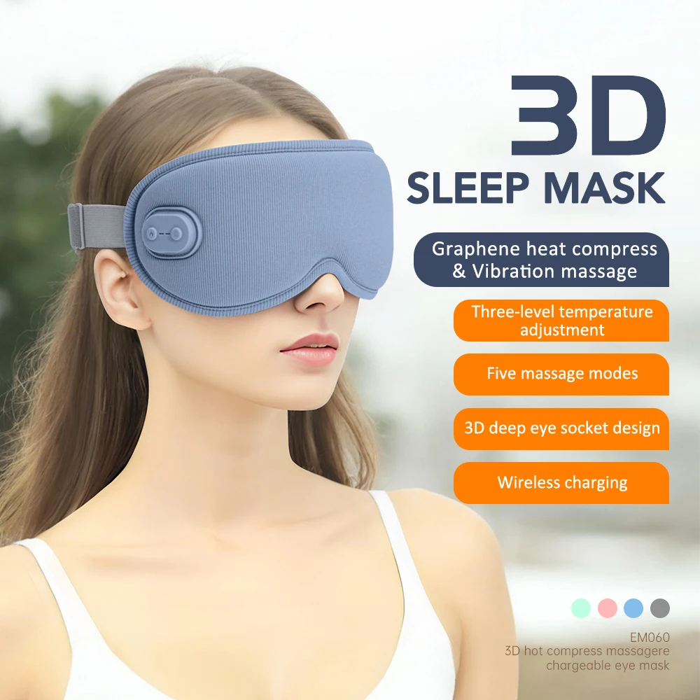 Electric Graphene Hot Compress Eye Massager Rechargeable Eye Massage Instrument Vibratable Reduce Eye Strain Improve Sleep