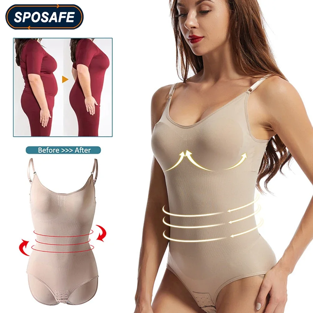 

1Pcs Shapewear Waist Trainer Bodysuits Women Clothing Tummy Control Seamless Full Body Shaper Square Neck Jumpsuits Top