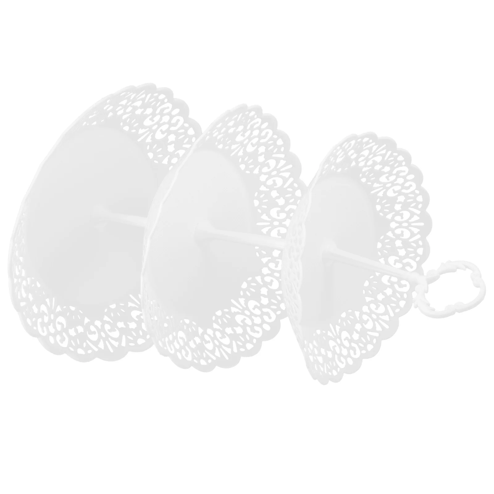 

Three Tier Cake Display Stand Round PP Plastic Fruit Plates Dessert Stand Party Serving Platter Elegant Wedding Birthday Decor