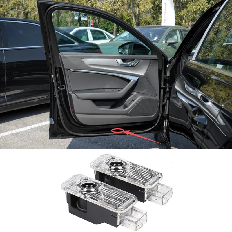 LED Car Door Logo Projector Ghost Shadow Welcome Light For Audi A4 A3 8V A6 C6 C7 A5 A7 SQ5 Q3 Q5 Q7 S3 S4 S5 RS Sline Quattro