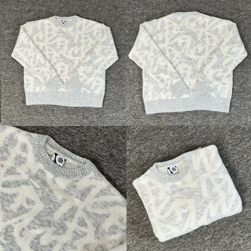 

New Style Streetwear Trend Mertre Sweater High Quality Casual Jacquard Knitted Pullover Men Women