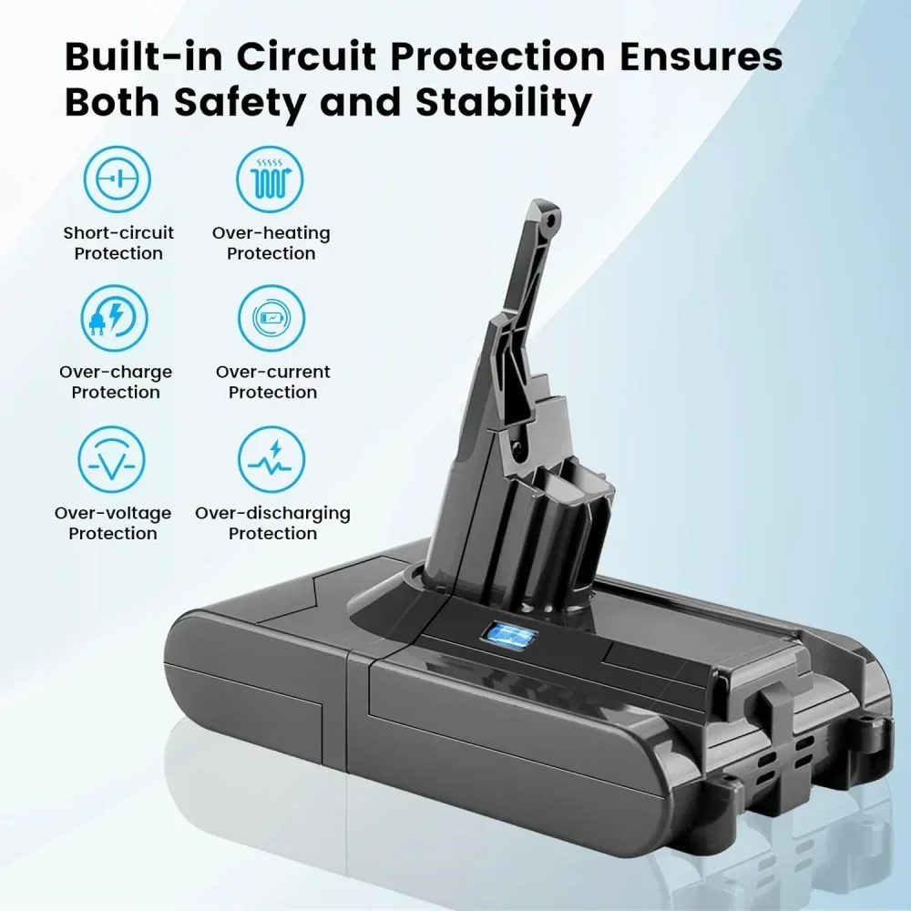 

‌6000mAh 21.6V/25.2V Li-ion Battery for Dyson V6 V7 V8 V10 V11 DC58 SV10 SV11 SV12 SV14 SV15 Vacuum Cleaner.