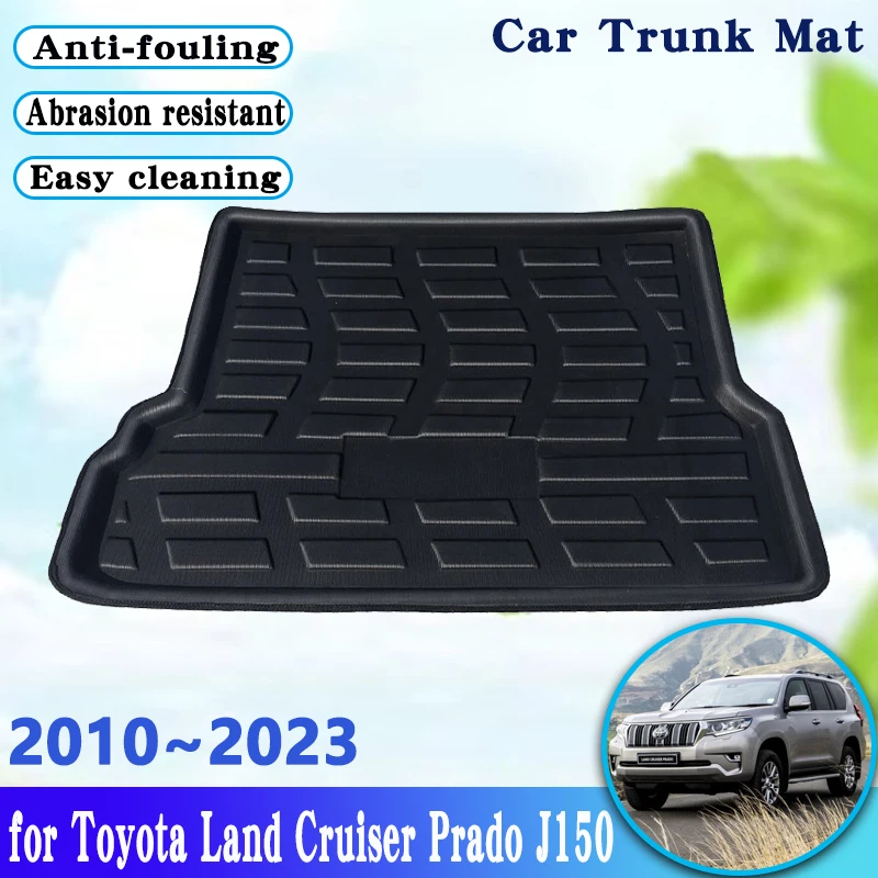 Car Trunk Mats for Toyota Land Cruiser Prado J150 LC150 7seat 2010~2023 Liner Waterproof Tray Carpet Storage Pad 3D EVA Material