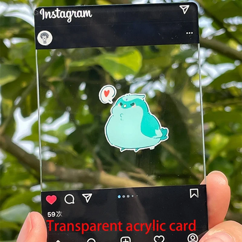 Instagram Transparent Acrylic Card Cartoo Clear Charm Cartoon Anime Customized Photo professional design Personalized For Gifts