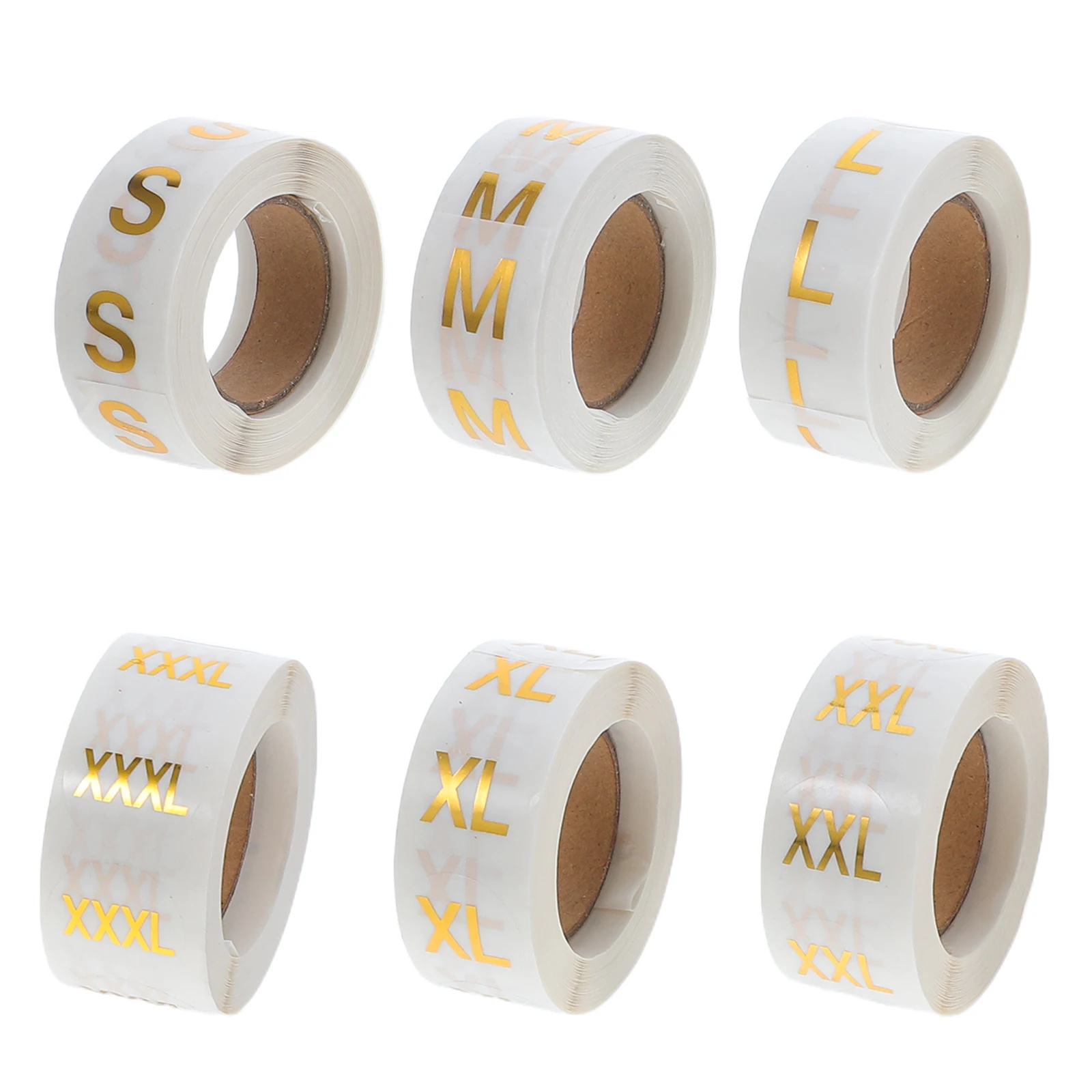 

6 Rolls Clothing Size Labels Sticker Sewing Marker Stickers Washable for Hot Stamping Pvc Tags Racks