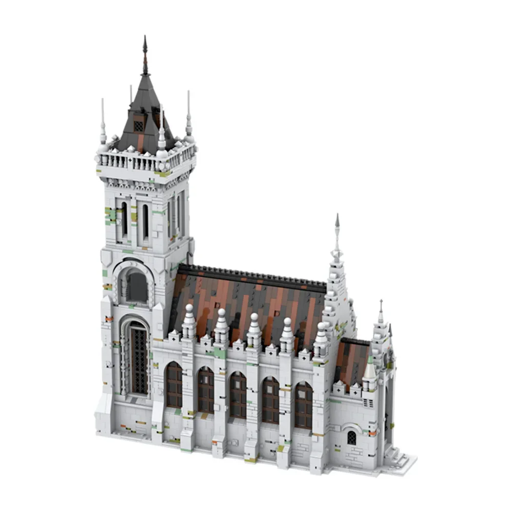 Gobricks MOC Middeleeuwse Retro Gothic Kerk Bouwstenen Model Gotische Kathedraal Gevel Bakstenen DIY Gemonteerd Speelgoed Verzamel Cadeau