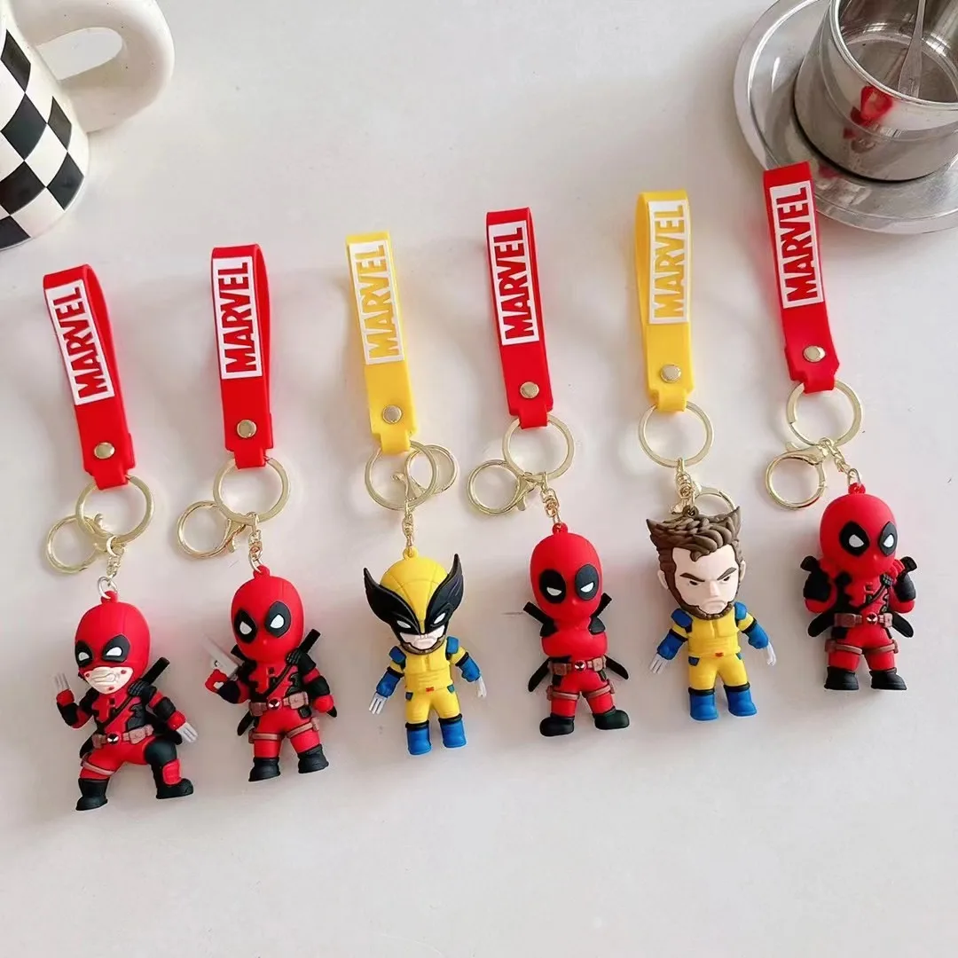 

Disney Marvel Deadpool & Wolverine Silcone Pendant Keychains Men Women Movie Fans Keys Holder Keyring Gifts for Friends