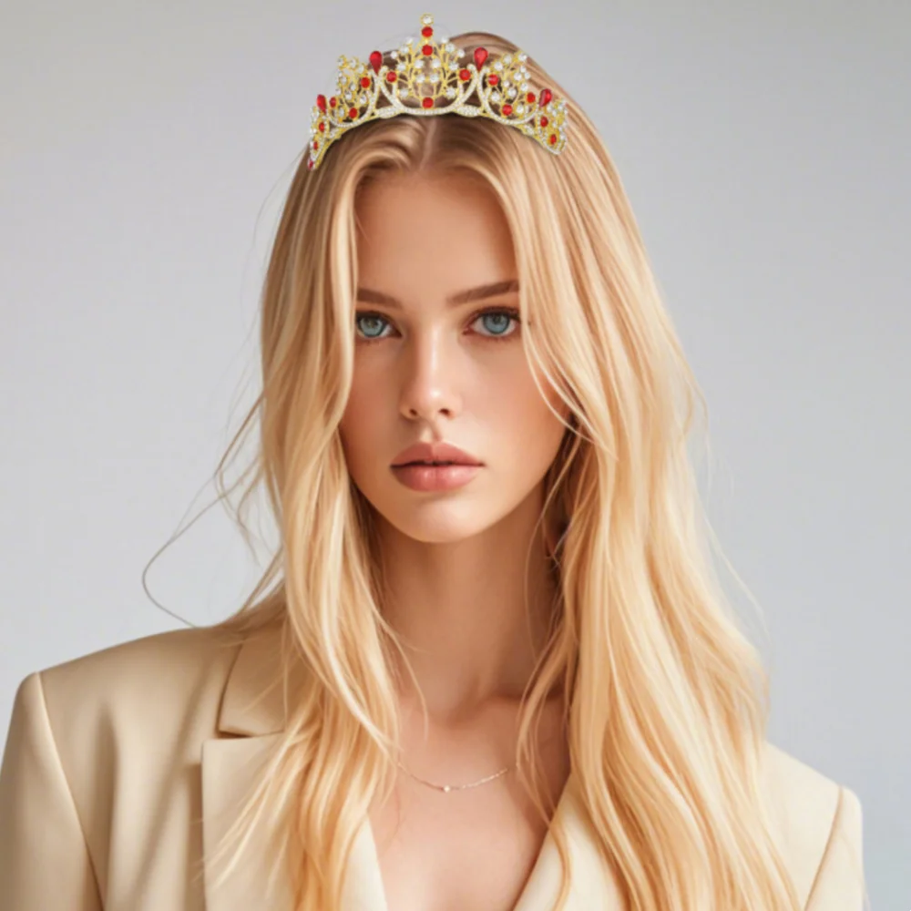 Rhinestone Headband Crystal-Embellished Baroque Bride Tiaras Crystal Tiara Crown Elegant Wedding Dress Hair Accessories For Prom