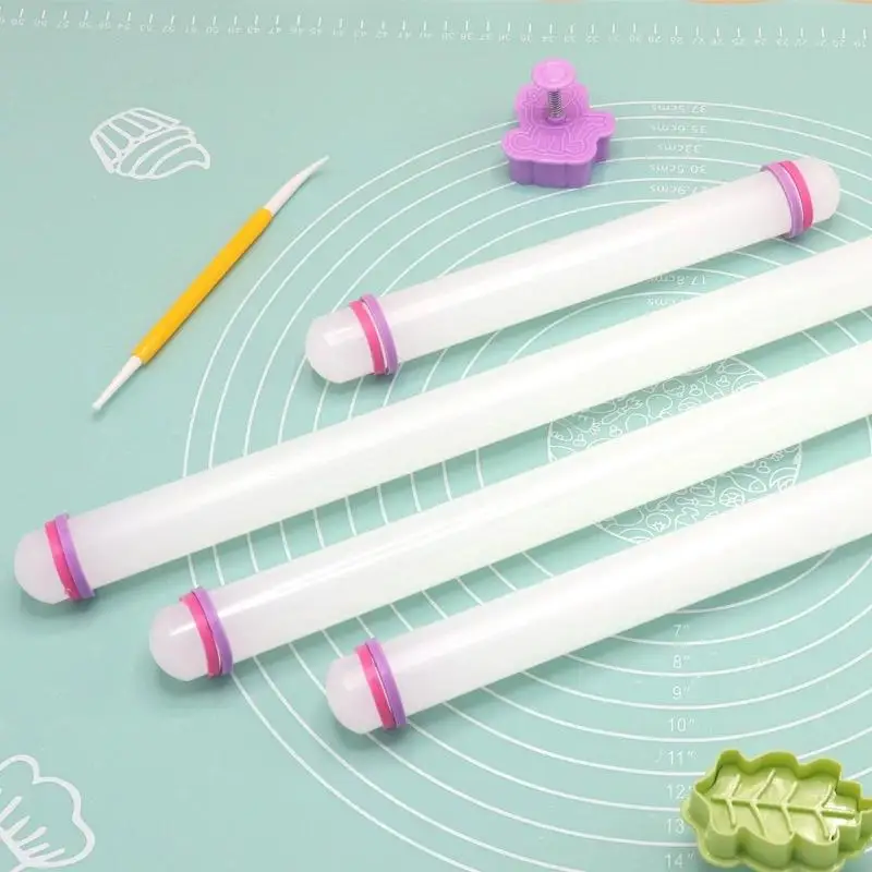 1Pc Plastic Rolling Pin 9-inch Non-Stick Fondant Pastry Roller For Cakes Gum Paste Dough & Cookie Making Baking Tool