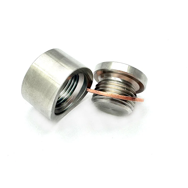 Durable Stainless Steel M18x1 5 O2 Sensor Bung Weld in Adapter with Red Copper Gasket Universal Fit for Various Exhaust Systems